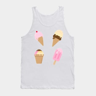 Tasty classic ice cream cone and popsicle Tank Top